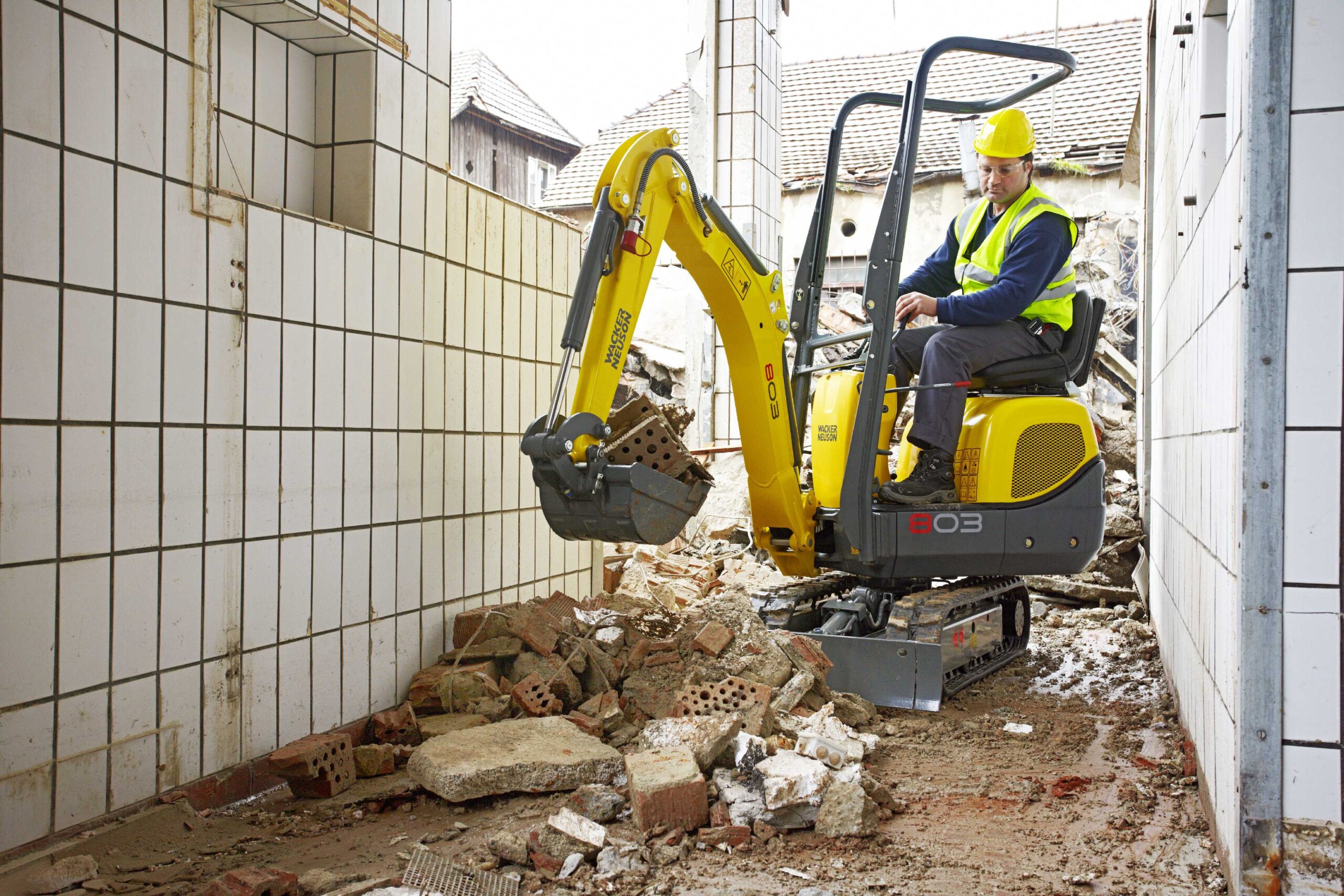 Wacker Neuson 803Kettenbagger Arbeiten 2023